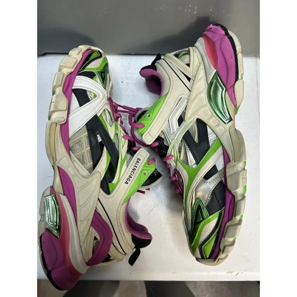 Balenciaga Track 2 Pink Green Sneaker Size 8.5 US Mens
